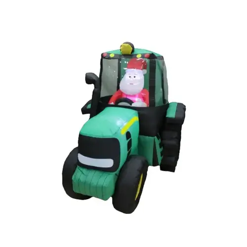 Inflatable Tractor, 5 ft, Polyester, Green, Internal Light/Music: Internal Light Inflatable Tractor, 5 ft, Polyester, Green, Internal Light/Music: Internal Light