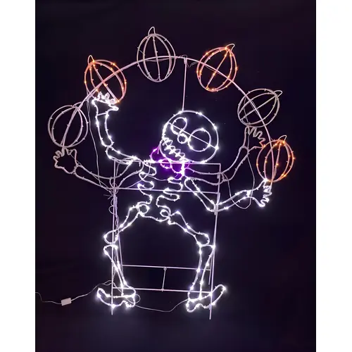 Pre-Lit 2D Juggling Skeleton, 56 in H