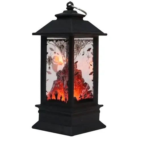 Halloween Tombstone Lantern, 5 in H, Plastic, Black, Internal Light, Indoor, Outdoor - pack of 36 Halloween Tombstone Lantern, 5 in H, Plastic, Black, Internal Light, Indoor, Outdoor - pack of 36