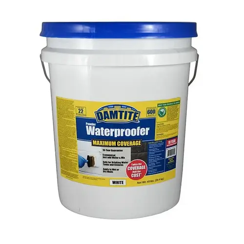 Concrete/Masonry Waterproofing, White, 45 lb