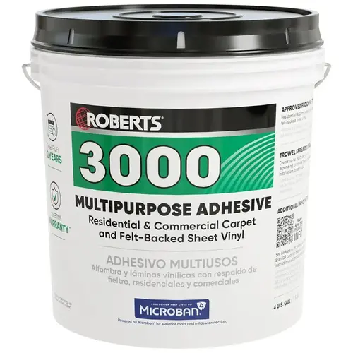 3000 Series Multi-Purpose Adhesive, Creamy Tan, 4 gal Pail 3000 Series Multi-Purpose Adhesive, Creamy Tan, 4 gal Pail