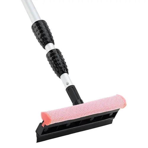 Window Washer, 10 in W Head, Rubber Head, Black Head, 90 in L, Black