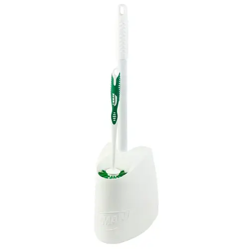 Toilet Brush and Plunger Combo, Plastic/Polypropylene Bristle, Rubber Holder