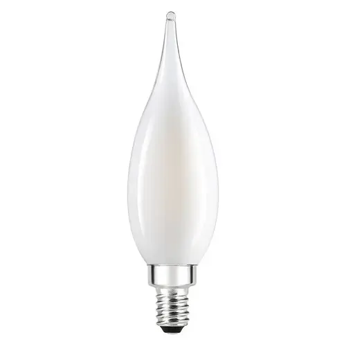 TruWave Series LED Bulb, Bent Tip Lamp, 40 W Equivalent, Candelabra E12 Lamp Base, Dimmable, Frosted - pack of 2