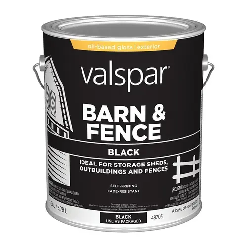 Exterior Paint, Oil, Gloss, Black, 1 gal, 400 sq-ft/gal Coverage Area Exterior Paint, Oil, Gloss, Black, 1 gal, 400 sq-ft/gal Coverage Area
