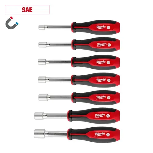 HollowCore Series Nut Driver Set, 7 -Piece, Polypropylene/Steel, Red - pack of 5