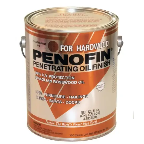 Penofin F3XHIGA Penetrating Hardwood Stain Transparent IPE Oil-Based 1 gal IPE Penetrating Hardwood Stain Transparent IPE Oil-Based 1 gal IPE