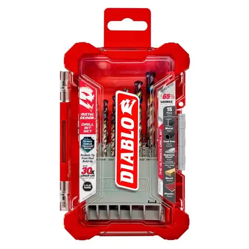 Drill Bit Set Metal Demon Steel 3-Flat Shank