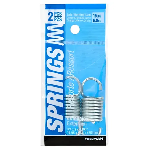 Spring 2" L X 3/4" D Extension Zinc-Plated Spring 2" L X 3/4" D Extension Zinc-Plated
