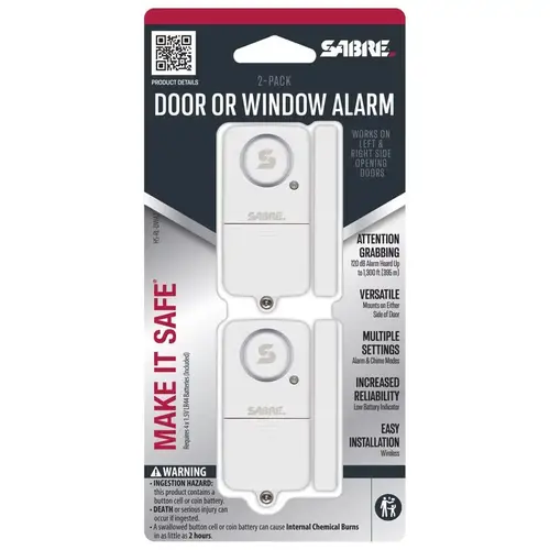 Door Alarm Battery Powered Indoor White White