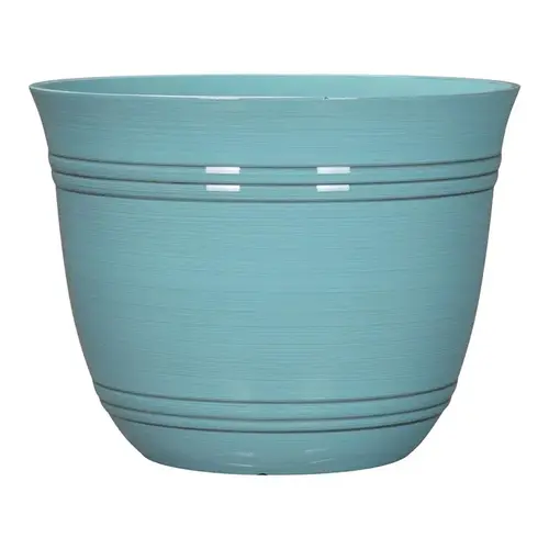 Planter 11" H X 14.5" W X 14.5" D X 14.5" D Polyresin Galileo Aqua Aqua