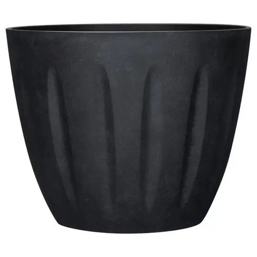Planter 12.8" H X 16" W X 16" D X 16" D Polyresin Spritzer Black Black