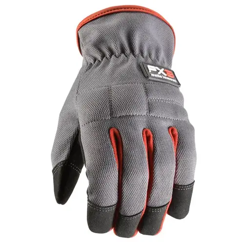 Work Gloves FX3 Men's Indoor/Outdoor Gray/Red XL Gray/Red Pair