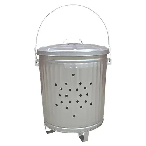Trash Burner Can 7.5 gal Silver Galvanized Steel Lid Included Animal Proof/Animal Resistant Silver Trash Burner Can 7.5 gal Silver Galvanized Steel Lid Included Animal Proof/Animal Resistant Silver