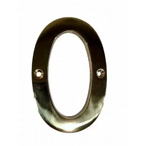4" House Number # 0 Bright Brass Finish - pack of 10 4" House Number # 0 Bright Brass Finish - pack of 10