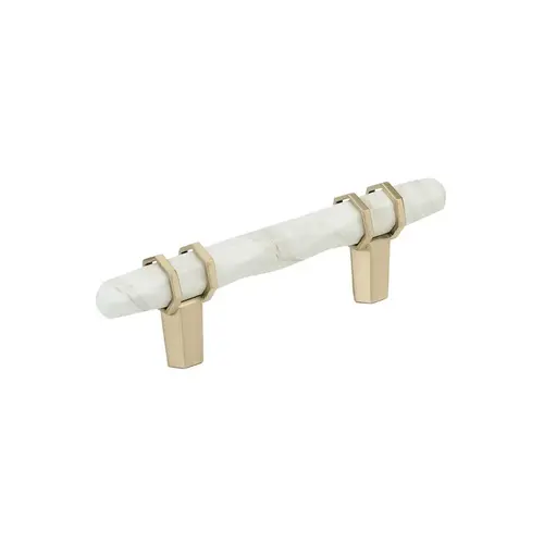 Carrione Cabinet Pull Marble White/Golden Champagne Carrione Cabinet Pull Marble White/Golden Champagne