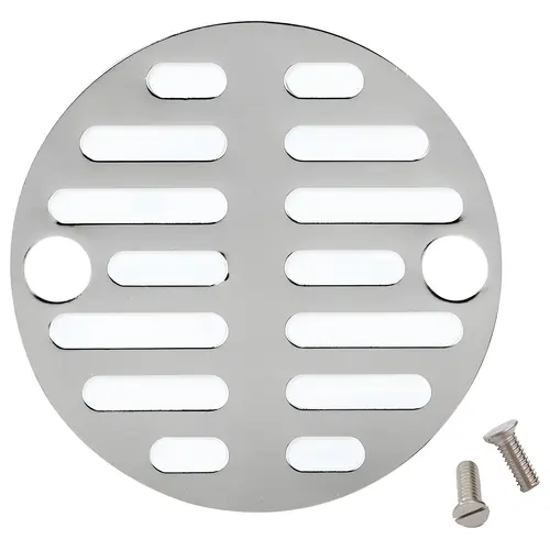 Shower Drain Grate, 3-1/2-In. With Two Screws, Chrome Plated Shower Drain Grate, 3-1/2-In. With Two Screws, Chrome Plated