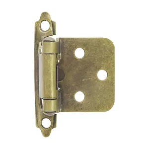 Hardware House 64-2504 Semi-Concealed Self-Closing Hinge - Antique Brass Pair