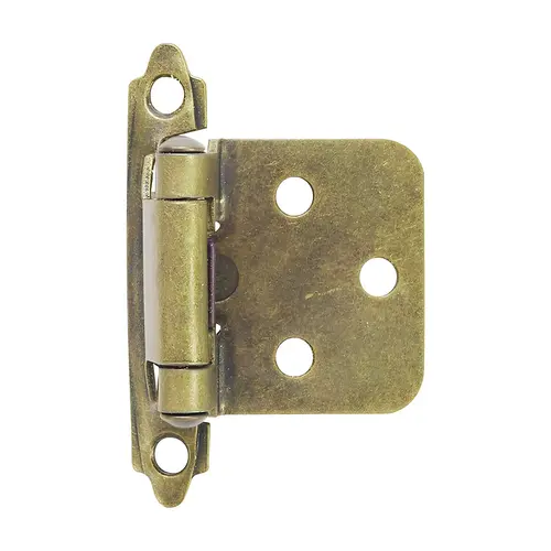 Semi-Concealed Self-Closing Hinge - Antique Brass Pair
