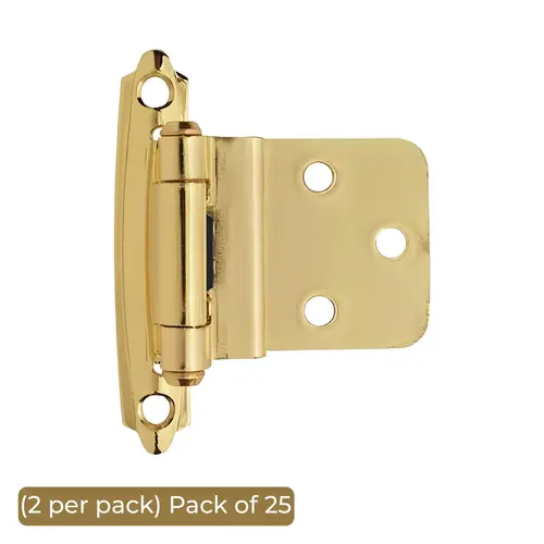 Inset Self-Closing Kitchen Cabinet Hinge 3/8" (10 mm) Polished Brass Pair Inset Self-Closing Kitchen Cabinet Hinge 3/8" (10 mm) Polished Brass Pair
