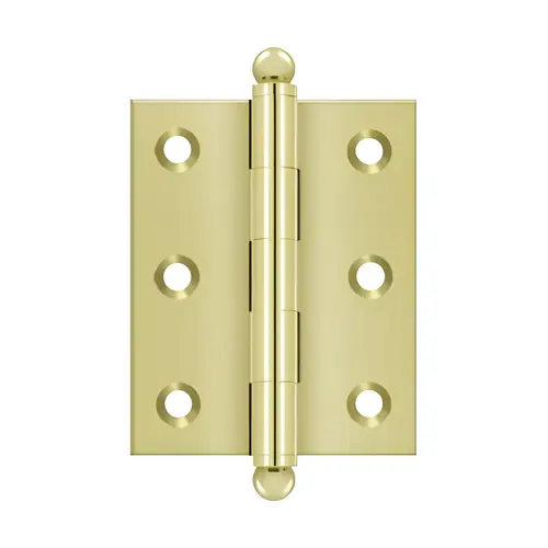 2-1/2" x 2" Hinge, w/ Ball Tips in Unlacquered Brass Pair