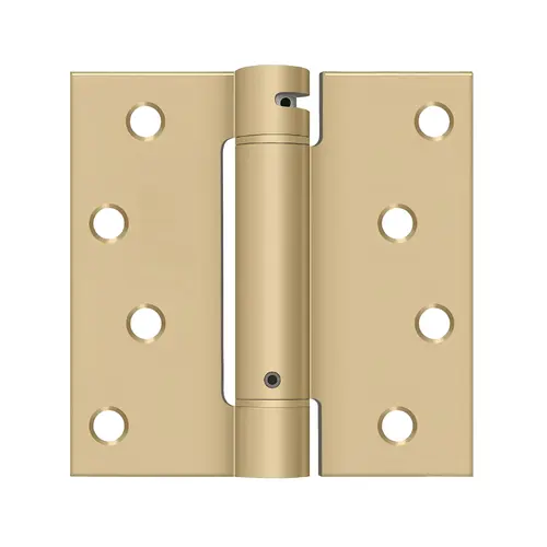 DSH44 Single Action Spring Hinge 4" x 4" Square Corner, Steel, UL Listed Brushed Brass DSH44 Single Action Spring Hinge 4" x 4" Square Corner, Steel, UL Listed Brushed Brass