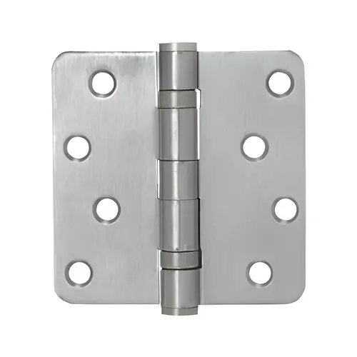 Dull Chrome 4" x 4" Residential Bearing Hinge 1/4" Radius Pair Dull Chrome 4" x 4" Residential Bearing Hinge 1/4" Radius Pair