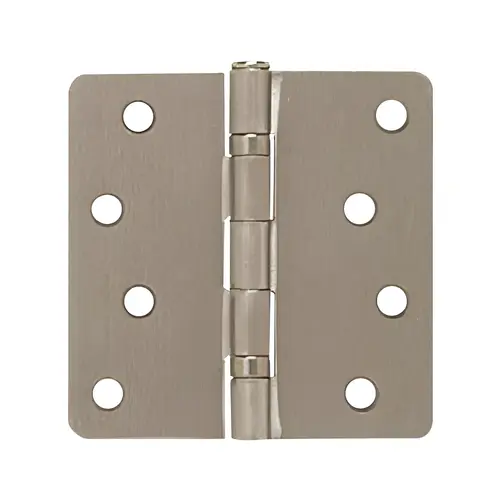 Dull Nickel 4" x 4" Residential Bearing Hinge 1/4" Radius Pair Dull Nickel 4" x 4" Residential Bearing Hinge 1/4" Radius Pair