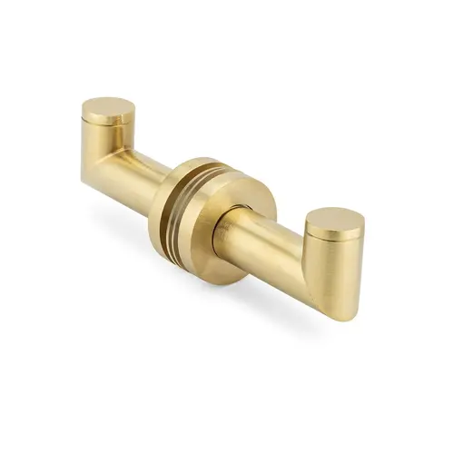 Coda Back-to-Back Hook - Brushed Brass PVD