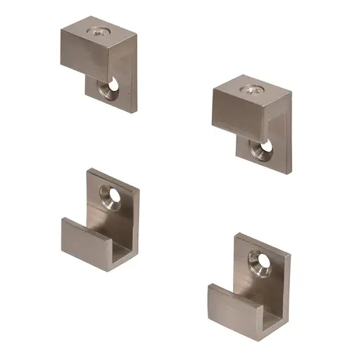 Brushed Nickel 5/8" Wide Mirror Clip Set