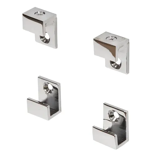 Chrome 5/8" Wide Mirror Clip Set