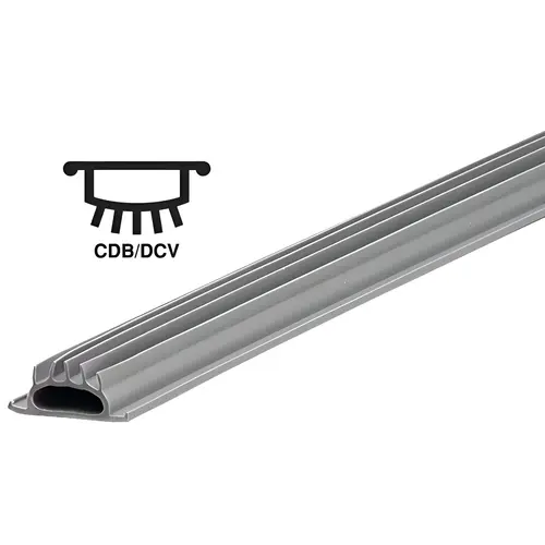 36" Vinyl Replacement Insert For Door Bottom, Vinyl Material, 1-3/8" Width, 2.0" Height, Gray Finish, 36" Length