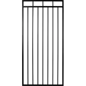 Nuvo Iron IBG03368 Benitoite Series Flat Top Gate, 33 in W Gate, 68 in H Gate, Steel Frame, Black