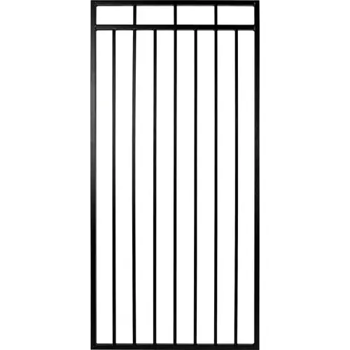 Benitoite Series Flat Top Gate, 33 in W Gate, 68 in H Gate, Steel Frame, Black