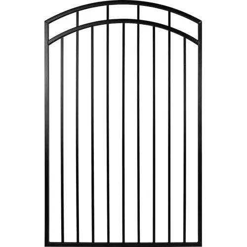 Benitoite Series Arched Top Gate, 45 in W Gate, 68 in H Gate, Steel Frame, Black
