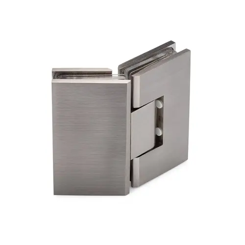 Taiga Heavy Duty 135 degree Glass-Glass Hinge for Knee Wall - Brushed Nickel Taiga Heavy Duty 135 degree Glass-Glass Hinge for Knee Wall - Brushed Nickel