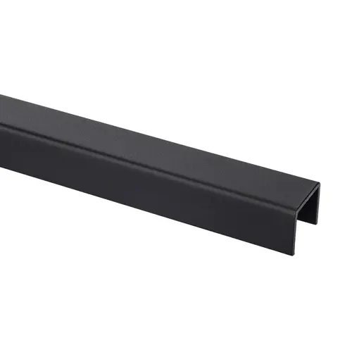 Cap Rail Channel 3/4" Glass Glue On 10' - Matte Black Cap Rail Channel 3/4" Glass Glue On 10' - Matte Black