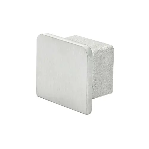 Cap Rail Channel End Cap Flat 1/2" Glass - Glue On - Brushed Stainless Cap Rail Channel End Cap Flat 1/2" Glass - Glue On - Brushed Stainless