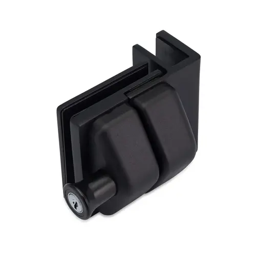 Gate Latch 90 degree Outside Corner 5/16-1/2" Glass - Matte Black Gate Latch 90 degree Outside Corner 5/16-1/2" Glass - Matte Black