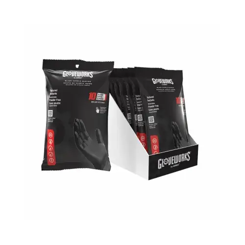 Nitrile Industrial Gloves, Black, 10-Pk. Nitrile Industrial Gloves, Black, 10-Pk.