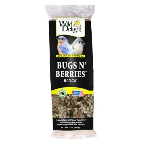 Wild Delight Bugs N' Berries Wild Bird Food, 12 oz Block