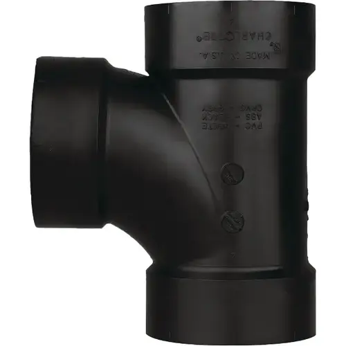 1-1/2 in ABS DWV Sanitary Pipe Tee - Black