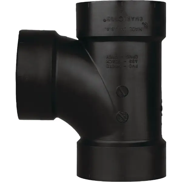 Charlotte Pipe 3 in ABS DWV Sanitary Tees - Black 15934331