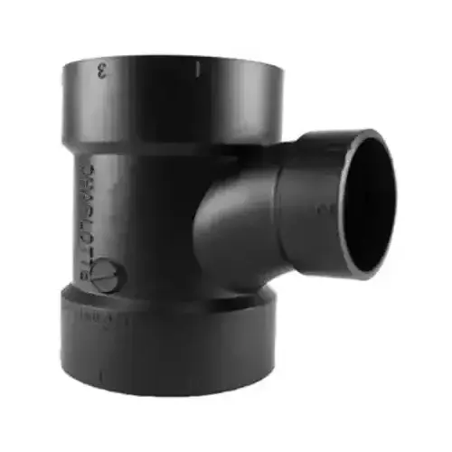 3 x 3 x 1-1/2 ABS DWV Sanitary Tee - Black