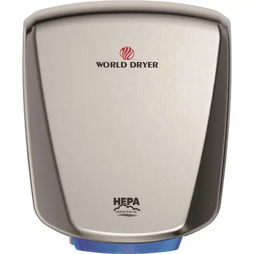Hepa-Filtered Verdedri Hand Dryer, Brushed Stainless Steel