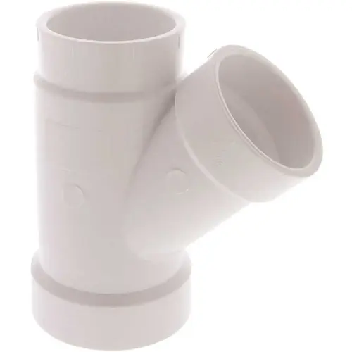 2" X 1-1/2" X 1-1/2" PVC DWV All Hub 45-Degree Wye Fitting 2" X 1-1/2" X 1-1/2" PVC DWV All Hub 45-Degree Wye Fitting