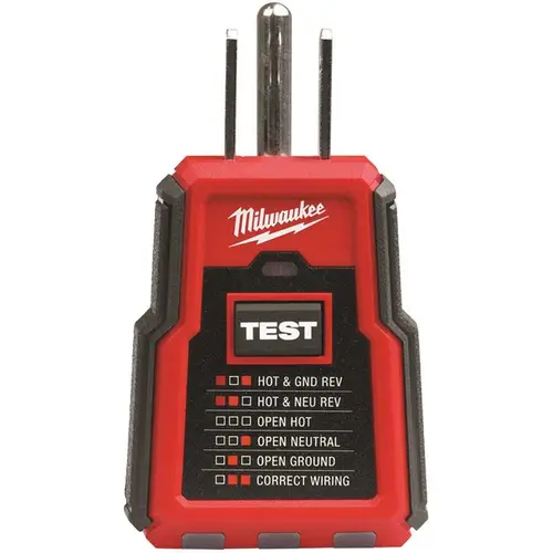 Circuit Continuity & Voltage Testers; Tester Type: Receptacle Tester with GFCI ; Minimum Voltage: 0 V ; Maximum Voltage: 300 VAC ; Display Type: Light Indicator ; Audible Alert: No ; Power Supply: AC Adapter Black/Red Circuit Continuity & Voltage Testers; Tester Type: Receptacle Tester with GFCI ; Minimum Voltage: 0 V ; Maximum Voltage: 300 VAC ; Display Type: Light Indicator ; Audible Alert: No ; Power Supply: AC Adapter Black/Red