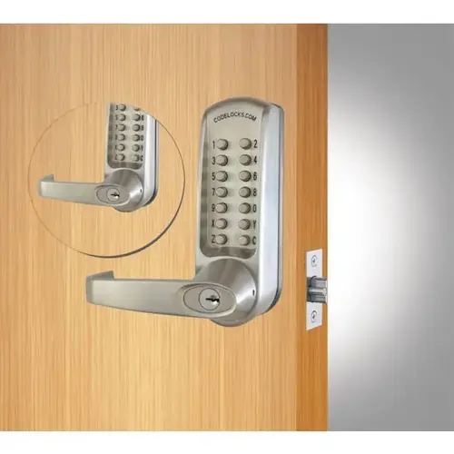 Back to Back Heavy Duty Tubular Keypad Latchbolt Lever Lock Brushed Steel Finish Back to Back Heavy Duty Tubular Keypad Latchbolt Lever Lock Brushed Steel Finish