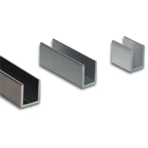 U-Channel 1" x 1-1/2" Satin Anodized - 4" Sample U-Channel 1" x 1-1/2" Satin Anodized - 4" Sample