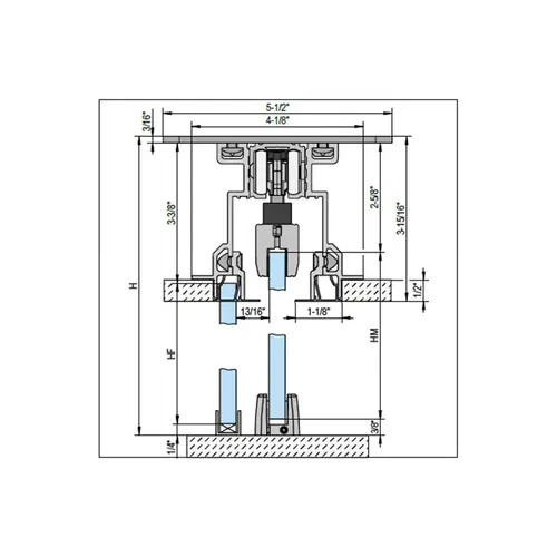 Bohle MasterTrack BT Kit: Flush Ceiling Mounting with Fixed Sidelight - 118in - 264lbs - Double Doors - Satin Anodized Bohle MasterTrack BT Kit: Flush Ceiling Mounting with Fixed Sidelight - 118in - 264lbs - Double Doors - Satin Anodized
